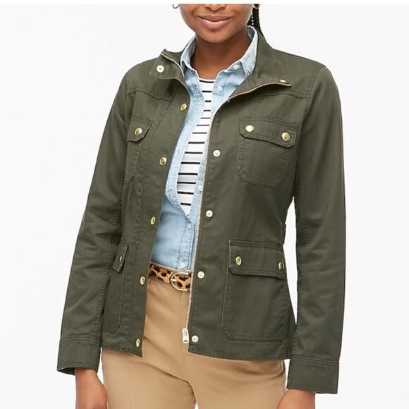 J. Crew Relaxed Boyfriend Field Utility Military Jacket - Picture 1 of 8